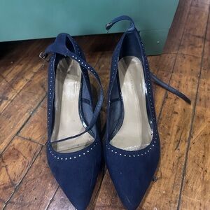 Ann Taylor Midnight Blue Heels with Stud Accents